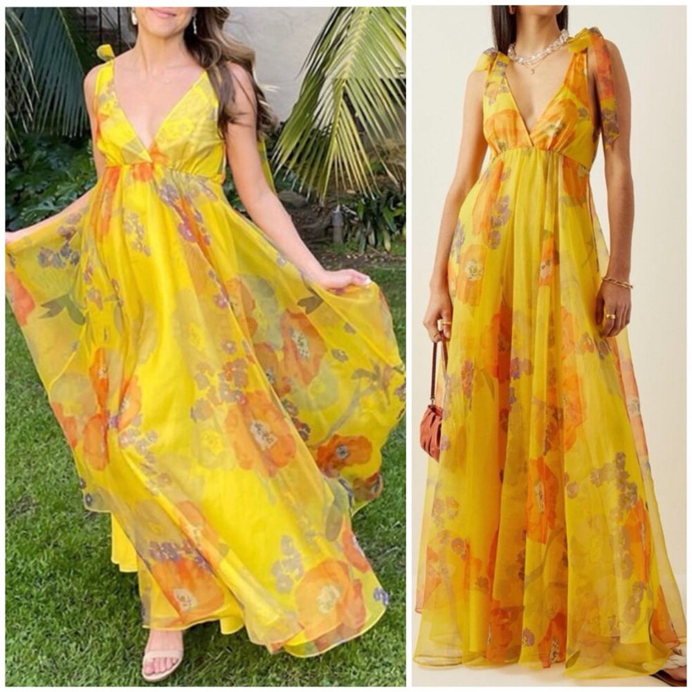 STAUD Dandelion Dress in California Poppy Goldie SZ US 14 - Picture 11 of 11